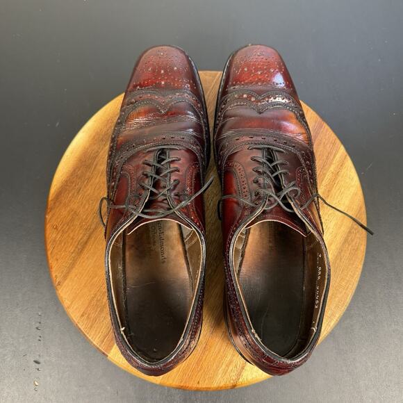 Allen Edmonds McAllister Dress Shoes Mens 9D Brown Leather Wingtip Oxford Preppy main image 4